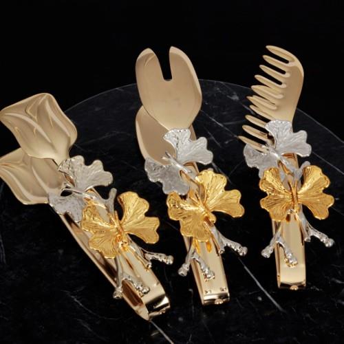 Kelebek 3 Piece Serving Set - Gold