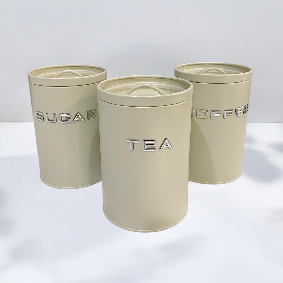 Mutfak EşyalarıMetal 4 Parça Ekmeklik ve Saklama Kutusu - Krem