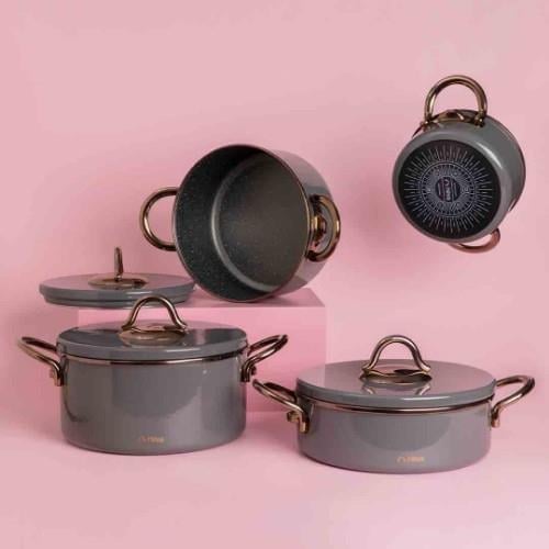 Neva 8 Piece Graye Cookware Set - Grizay