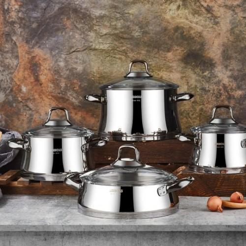 Oregon 8 Piece Cookware Set - Silver