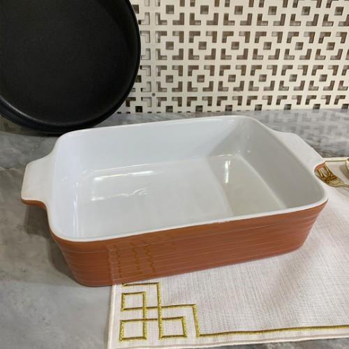 Rossallini Dikdörtgen Fırın Kabı 33x23 cm - Kiremit