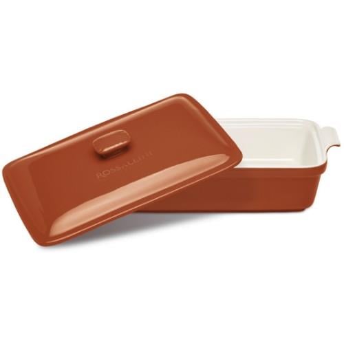 Rossallini Life Dikdörtgen Kapaklı Fırın Kabı 38x23 cm - Kiremit