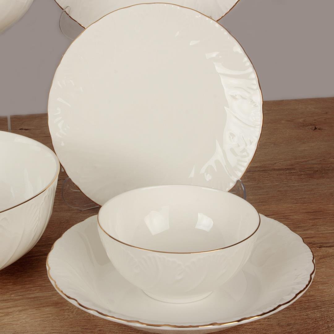 Dinner Set for 12Royking Gold Bone Porcelain 58 Piece Dinner Set for 12 People
