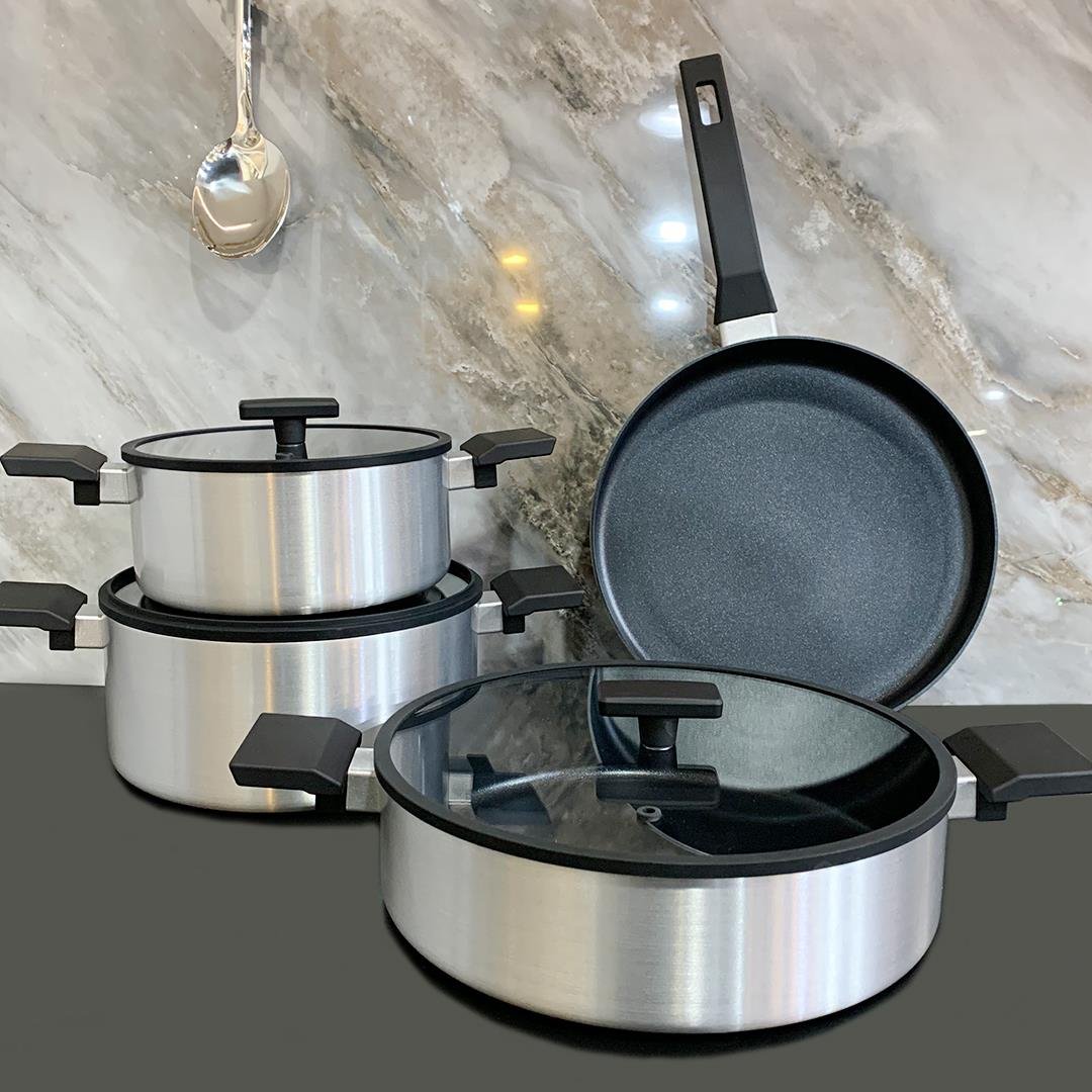 Winterbach Premium Chef 7 Parça Tencere Seti - Silver