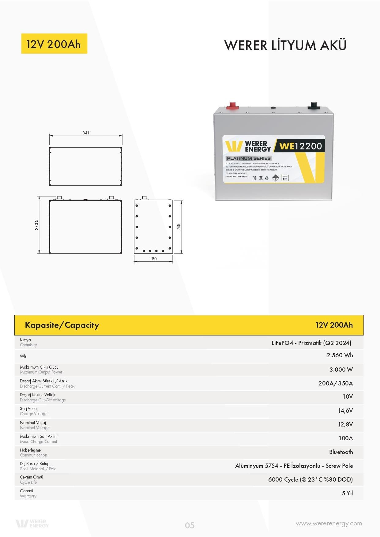 Werer Energy LiFePo4 12V 200Ah 