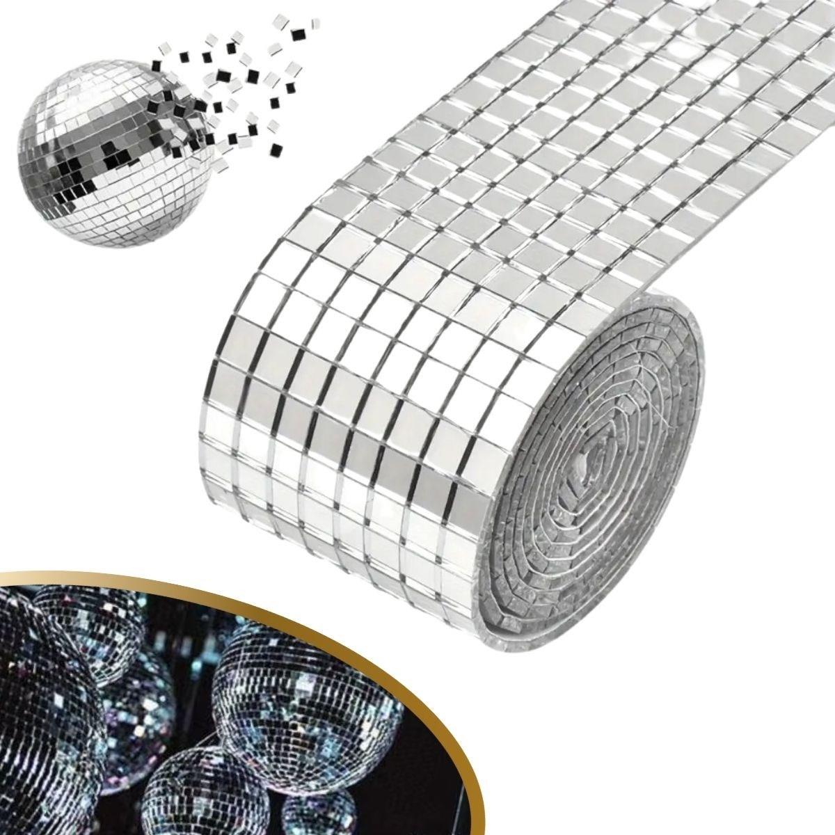 1 Metre Uzunluğunda Gümüş Renk Aynalı Mozaik Taşlı Dekor Bandı 4 cm x 1 mt (5110)