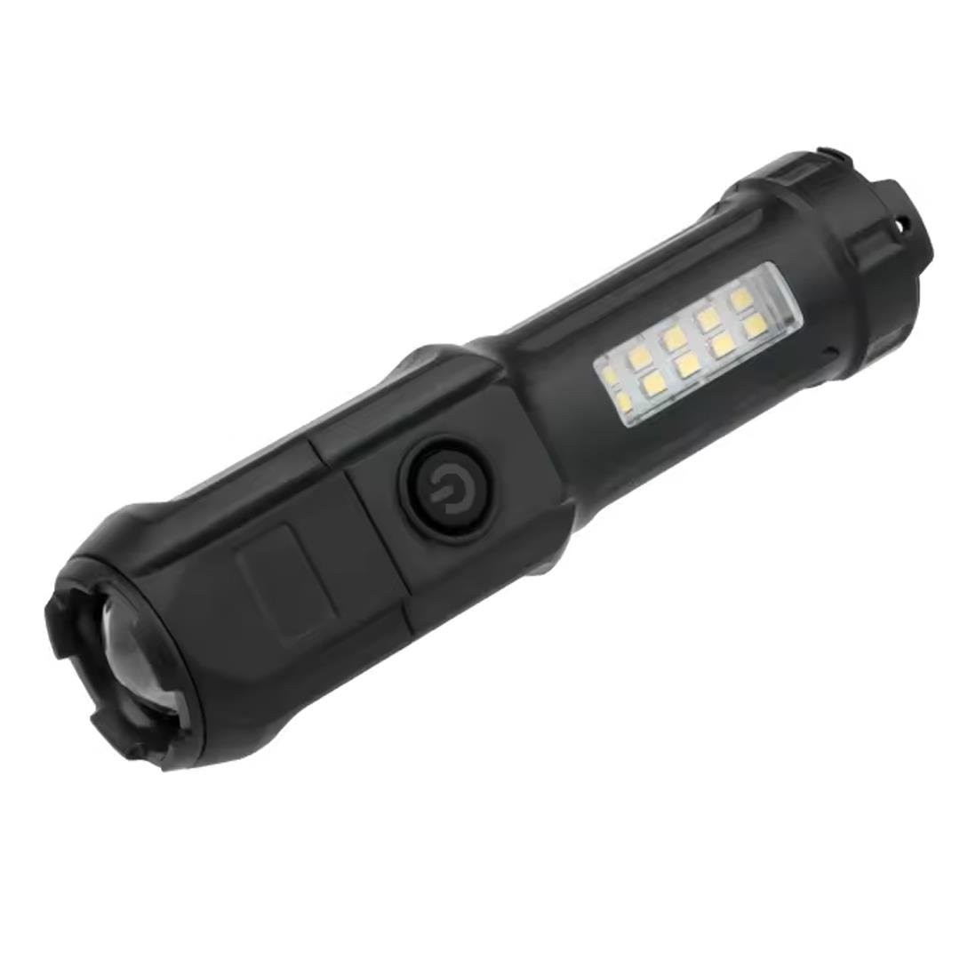 109-B ZOOMLU FLASH ÖZELLİKLİ SMD VE POWER LEDLİ ŞARJLI PLASTİK KASA EL FENERİ (POWERBANK ÖZELLİKLİ) (5110)