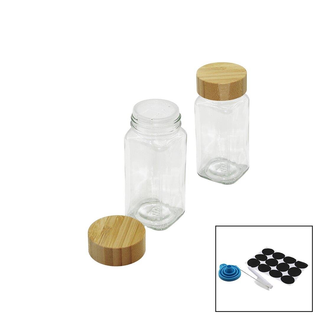 12 PCS TAKIM KARE CAM BAHARATLIK - TUZLUK BAMBU KAPAKLI (5110)