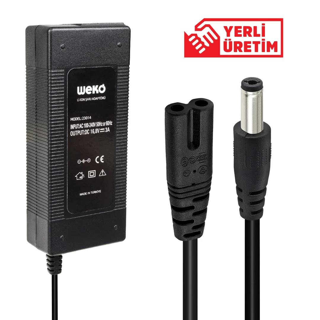 16.8 VOLT - 3 AMPER 5.5*2.5 UÇLU KIRMIZI YEŞİL LEDLİ MASA TİPİ ŞARJ ADAPTÖRÜ (5110)