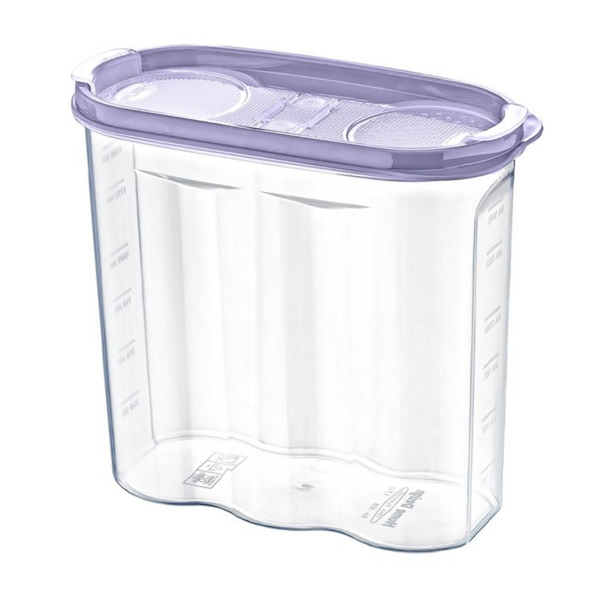 2 Kapaklı Ölçekli Erzak Kuru Gıda Saklama Kutusu Kabı - 1,7 Litre - SA935 (5110)