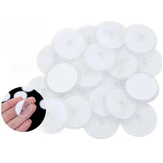 20 Adet Şeffaf Yuvarlak 3 Cm Çaplı Güçlü Disk Yapışkanlar (5110)