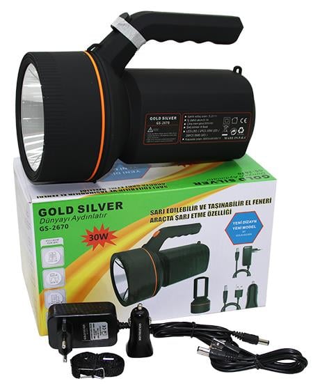 2İN1 30W - 28SMD LED USB - OTO - ADAPTÖR ŞARJLI EL FENERİ PROJEKTÖR (5110)