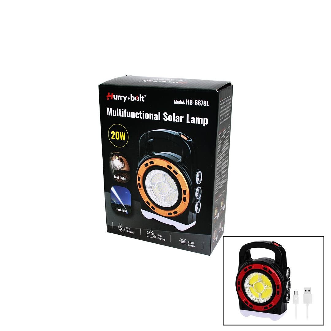 3IN1 20W SOLAR - USB ŞARJLI EL FENERİ - POWERBANK EL ÇANTASI MODELİ (5110)