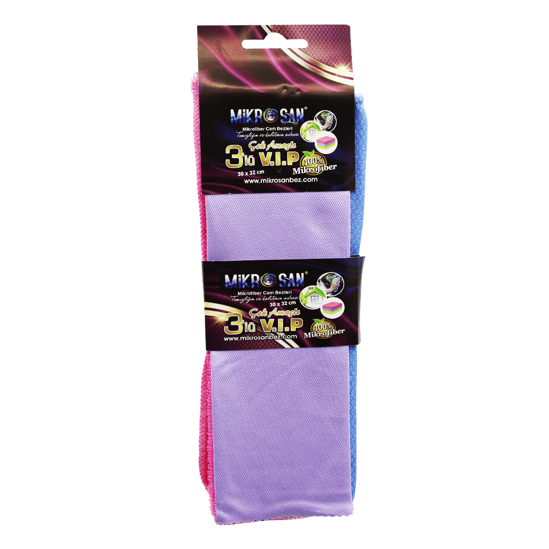 3LÜ - VİP SET MİKROFİBER BEZ 30X32CM. (5110)