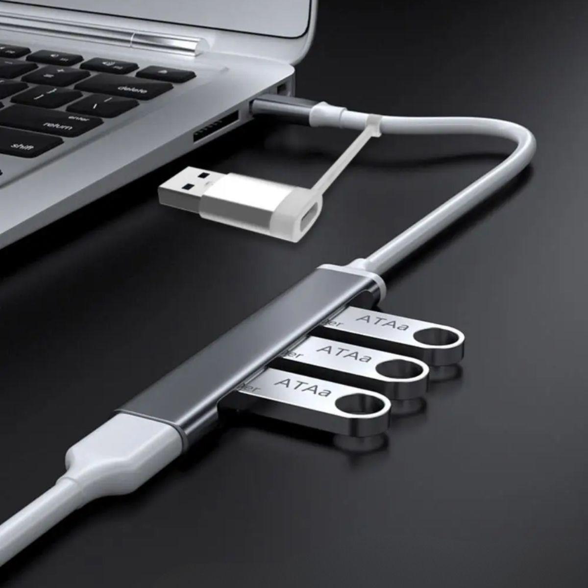4 Port'lu Bağlantı İstasyonu Ultra İnce USB Bölücü TYPE-C tipi Çoklu Arayüz Adaptörü Multi Usb Çoklayıcı (5110)