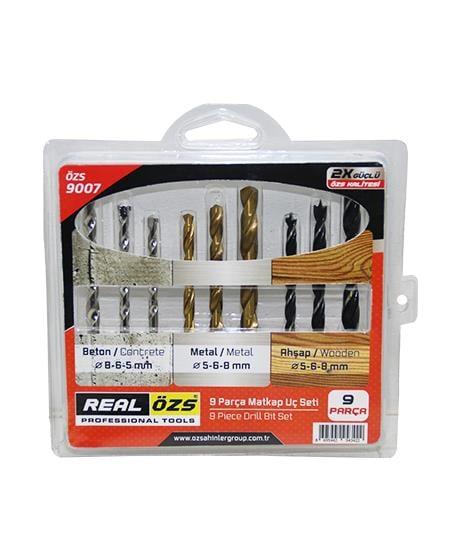 9 PARÇA  MATKAP UCU SETİ BETON - METAL - AHŞAP - 5-6-8MM (5110)