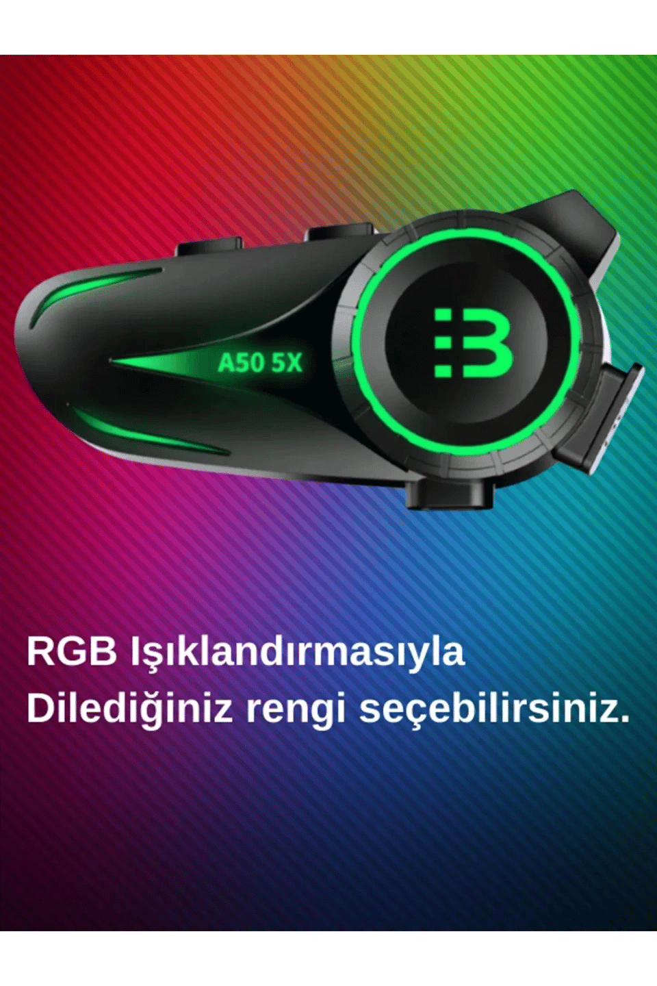 A50 5x Motor Kask Kulaklık Rgb Bluetooth Motosiklet Kulaklık Intercom 5 Kişi Eşleşme