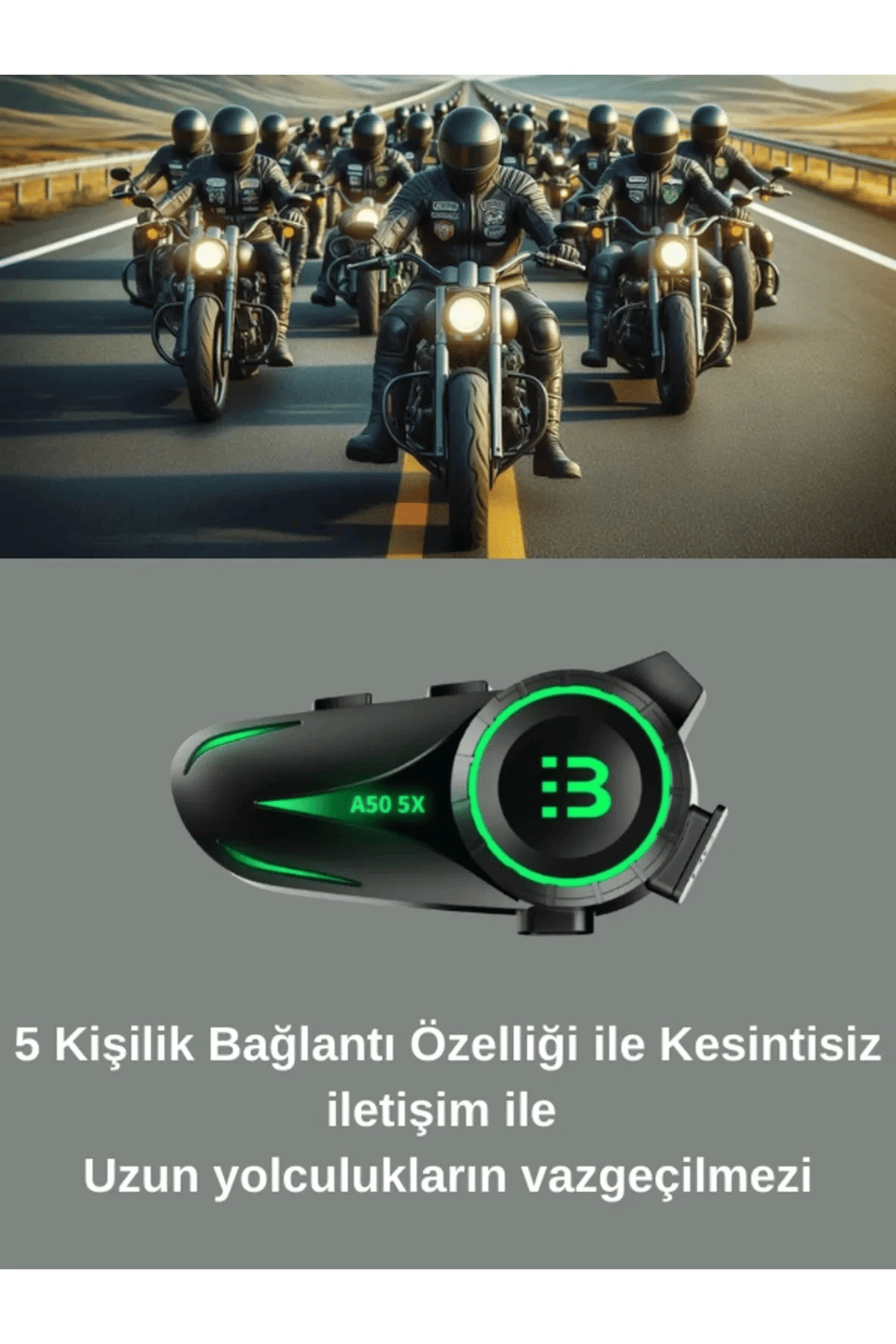 A50 5x Motor Kask Kulaklık Rgb Bluetooth Motosiklet Kulaklık Intercom 5 Kişi Eşleşme