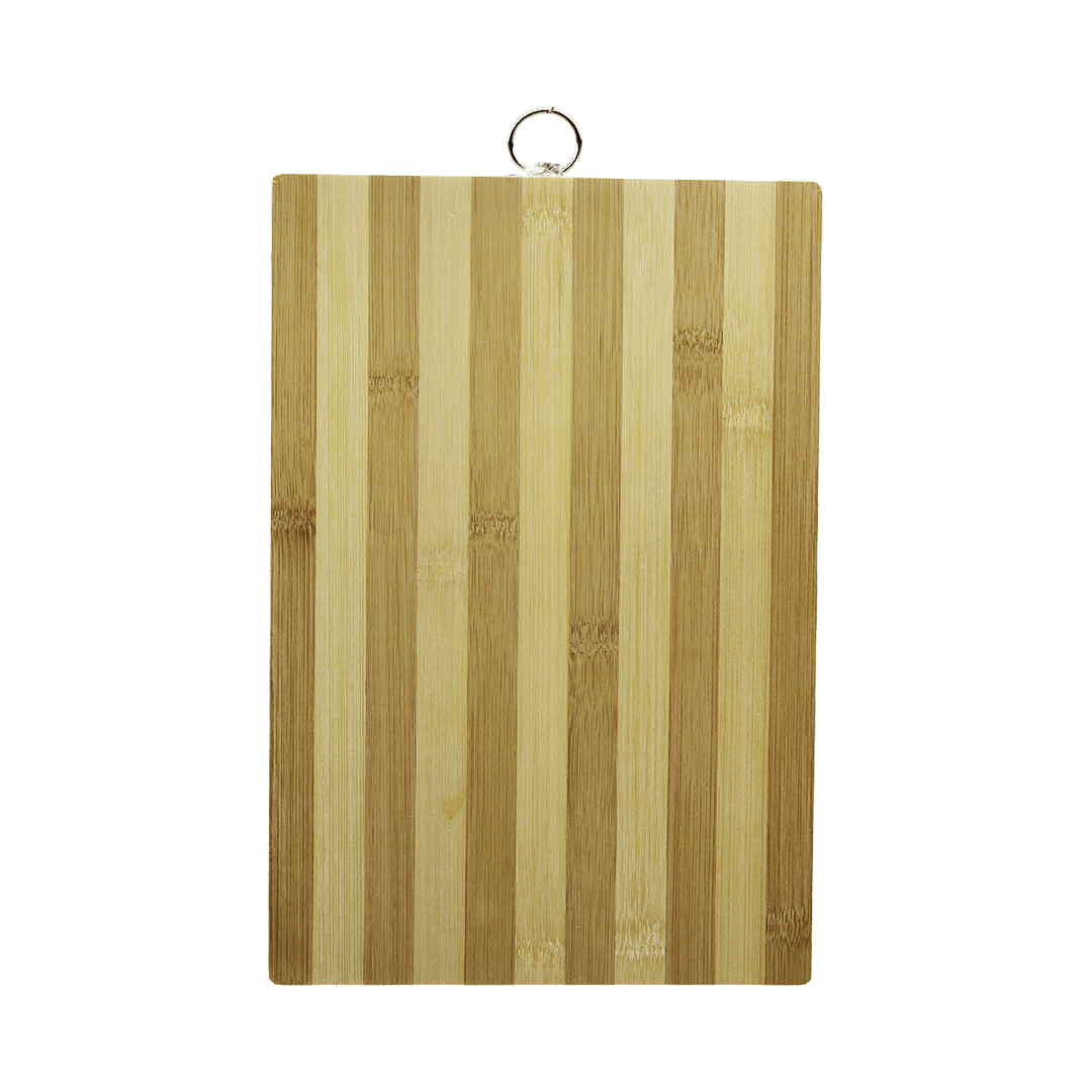 AHŞAP 20X30CM BEYAZ ÇİZGİLİ BAMBU KESİM PANOSU METAL KULPLU (5110)