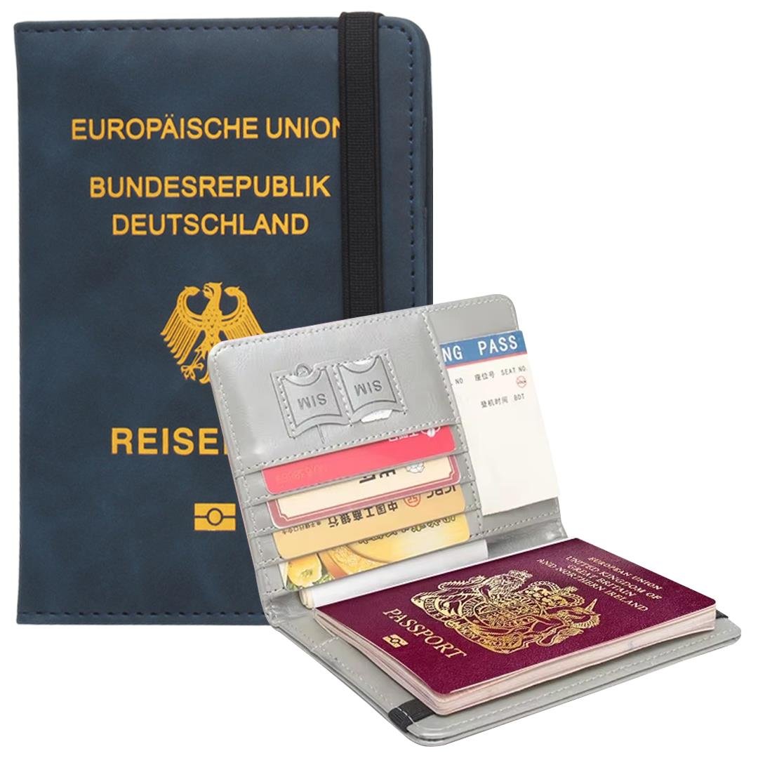 ALMANYA KAPAKLI SUNİ DERİ PASAPORT KILIFI CÜZDANI (RFID ENGELLEYİCİ) (5110)