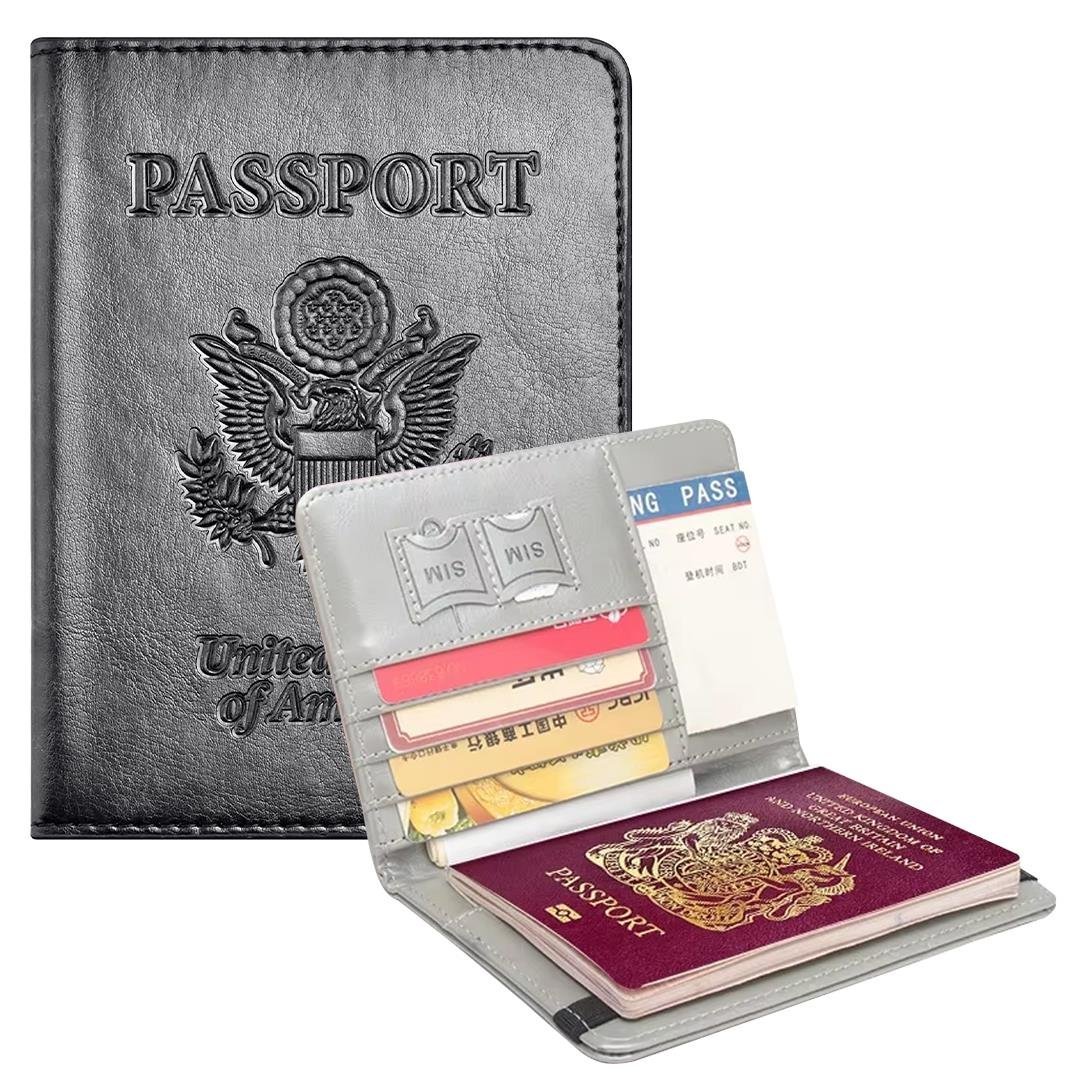 AMERİKA USA KAPAKLI SUNİ DERİ PASAPORT KILIFI CÜZDANI (RFID ENGELLEYİCİ) (5110)