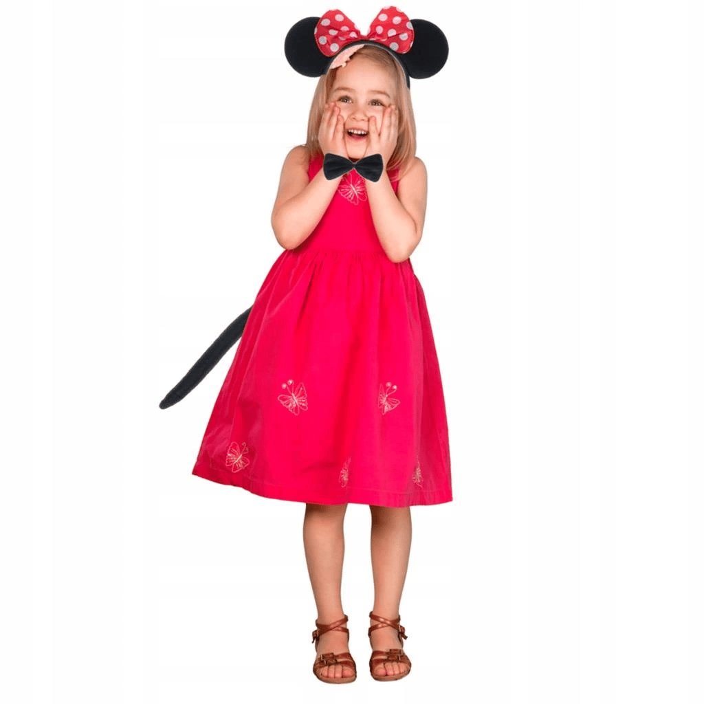 BFS     Minnie Mouse Kostüm Seti Taç Kuyruk Papyon Gösteri Seti