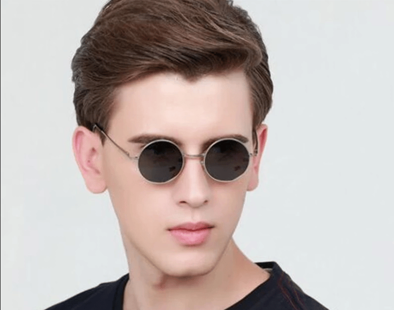 BFS   Yuvarlak Cam John Lennon Tarzı Gümüş Çerçeveli Siyah Gözlük