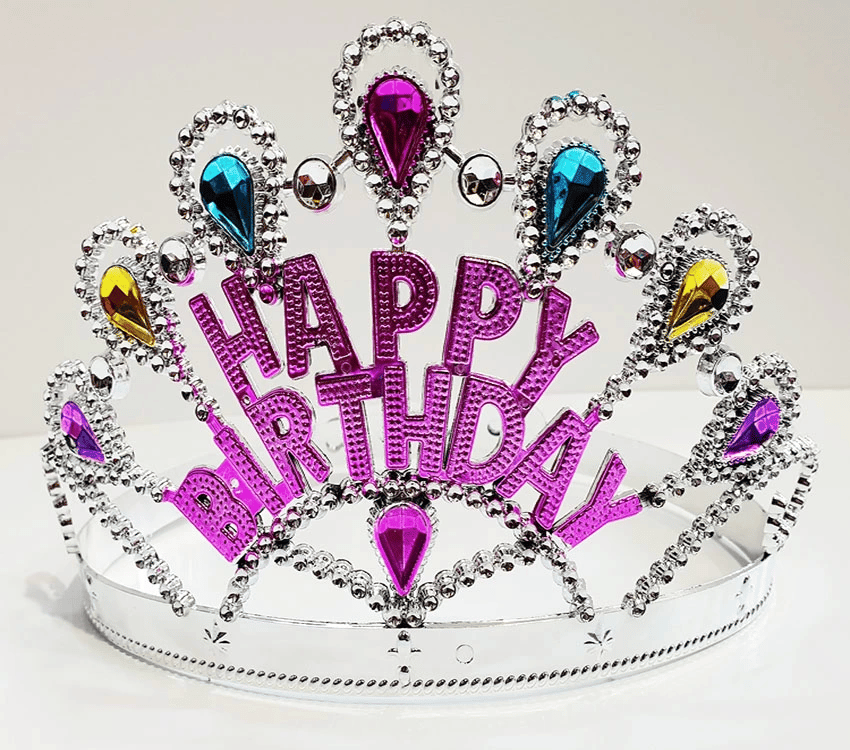 BFS Nessiworld  Gümüş Renk Happy Birthday Yazılı Doğum Günü Tacı 60 cm