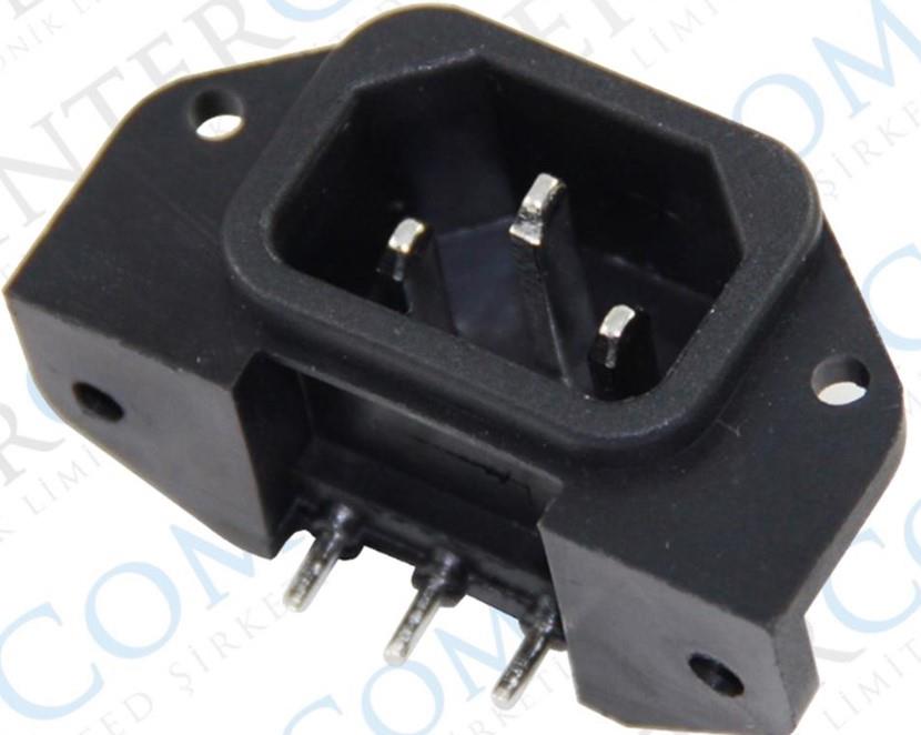 C14 POWER SOKET ERKEK KULAKLI 90C PCB (IC-212C) (5110)