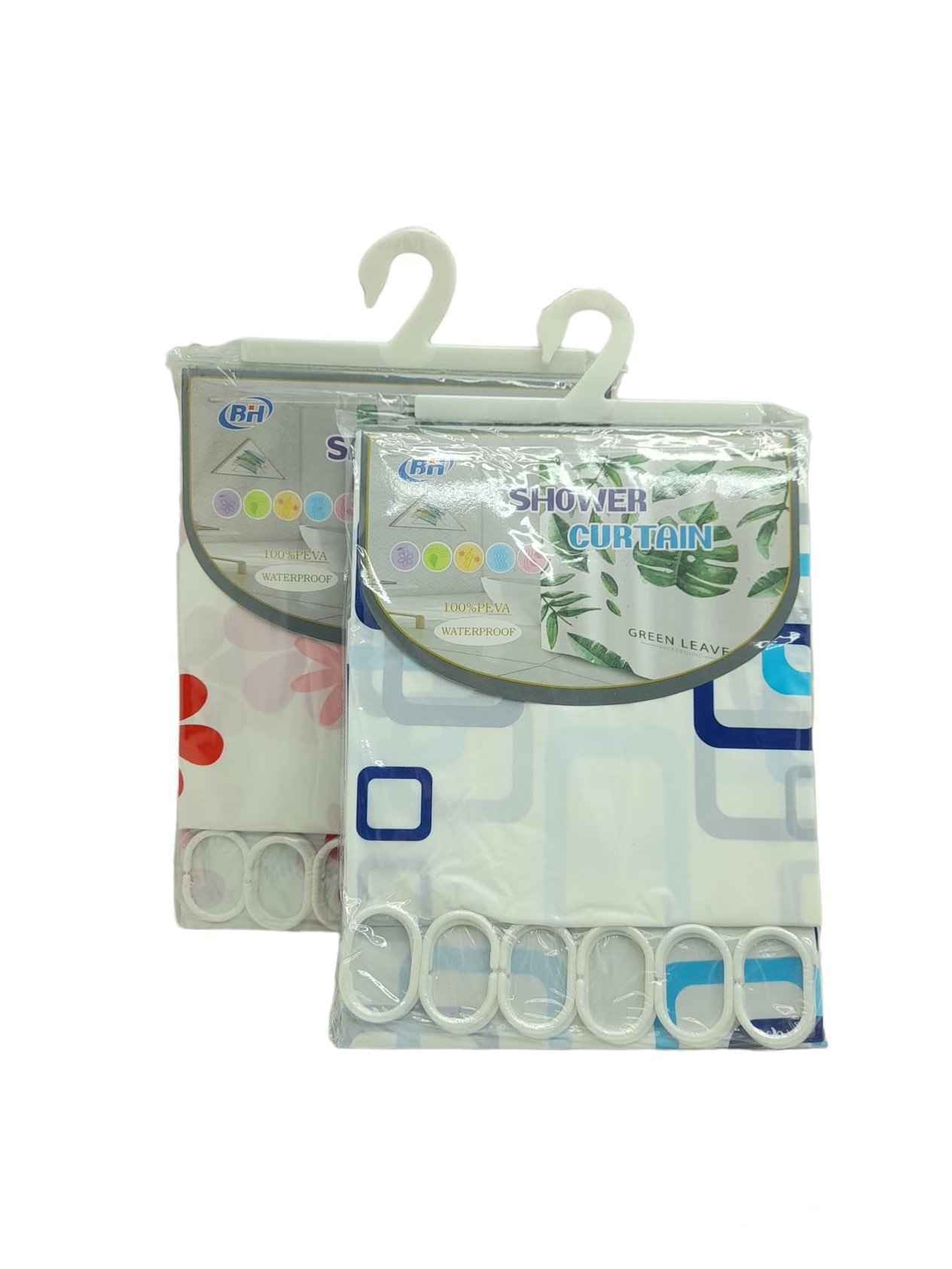 ÇİF KANAT PVC BANYO PERDESİ 2  PARÇA  X 90X180CM - 12 HALKALI (5110)