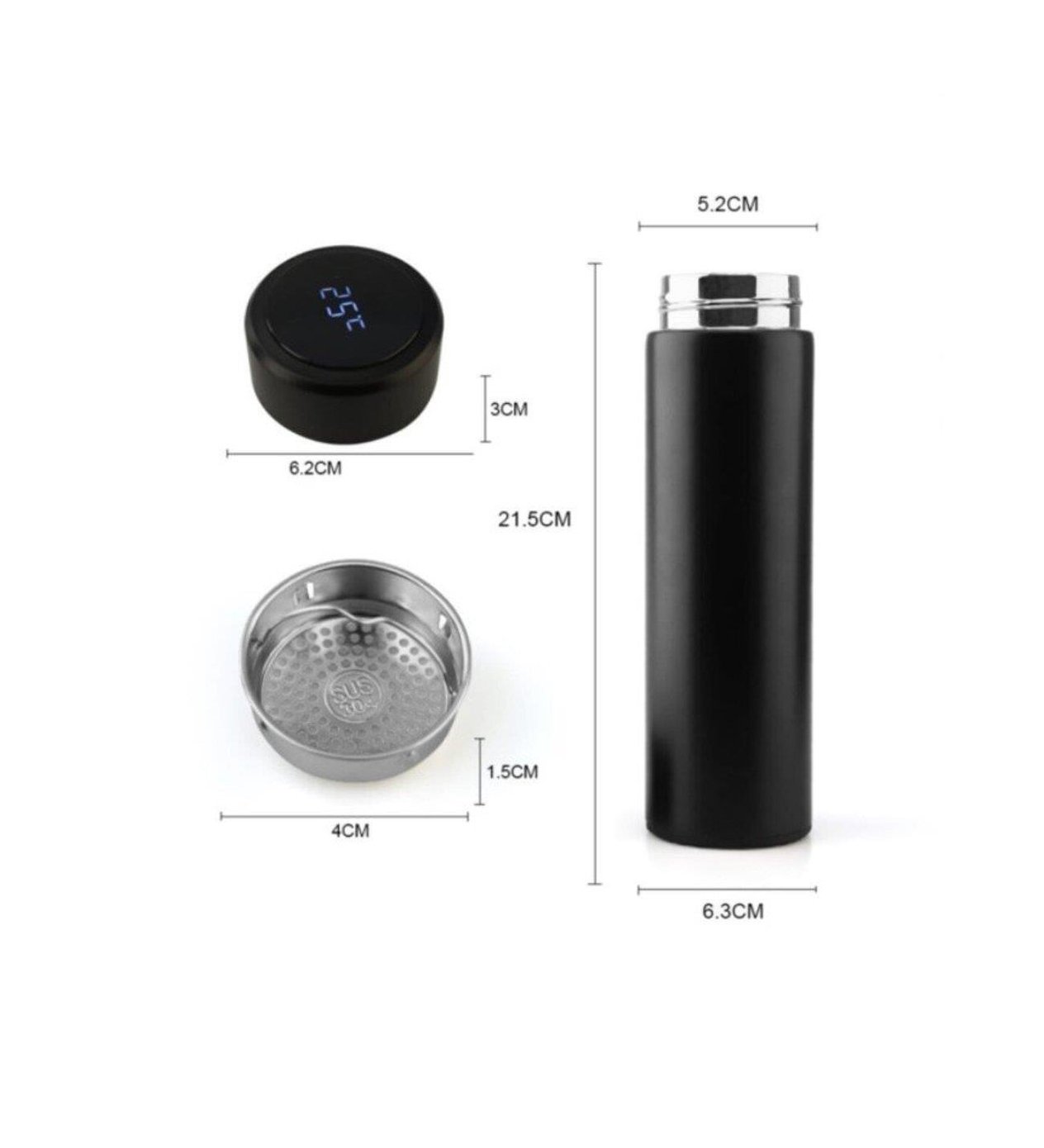 Dijital Sıcaklık Göstergeli Renkli Çelik Termos - 500 ML (5110)