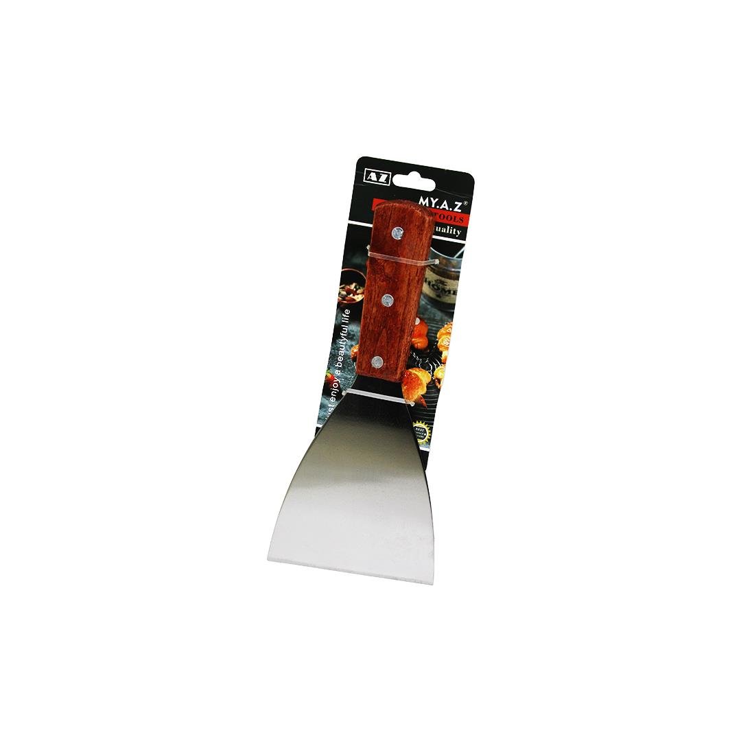 EĞİK AĞIZLI METAL SPATULA - AHŞAP SAPLI (5110)