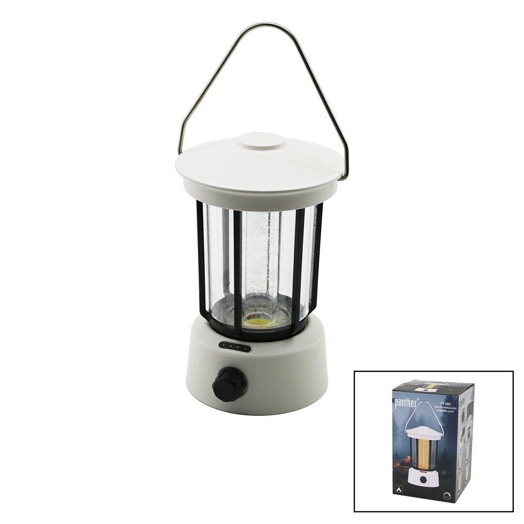 FANUS KAMP LAMBASI EL FENERİ USB ŞARJLI POWERBANK 5W COB LED 800LUMEN IŞIK AYARI GÜN IŞIK - BEYAZ PT-380 (5110)