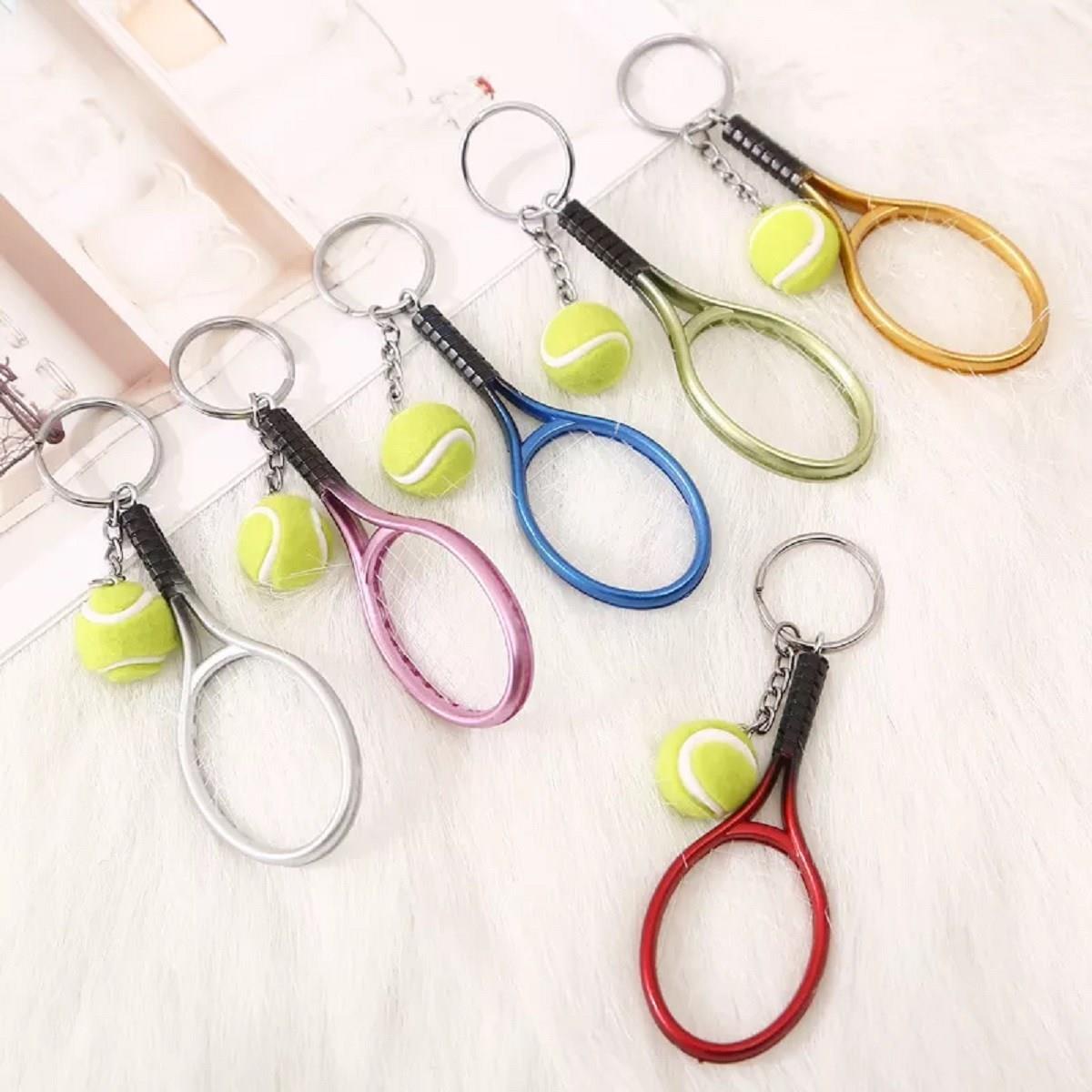 Gerçekçi Tenis Raketi Tasarımlı Şık Anahtarlık Kolye Çanta Süsü Tennis Keychain (5110)