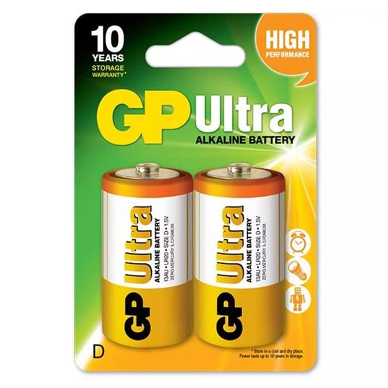 GP 13AU-2U2 ULTRA ALKALIN D BÜYÜK BOY KALIN PİL LR20 2Lİ PAKET FİYAT (5110)
