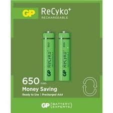 GP RECYKO 650mAh AAA ŞARJLI İNCE PİL 63C092  2Lİ KART (5110)