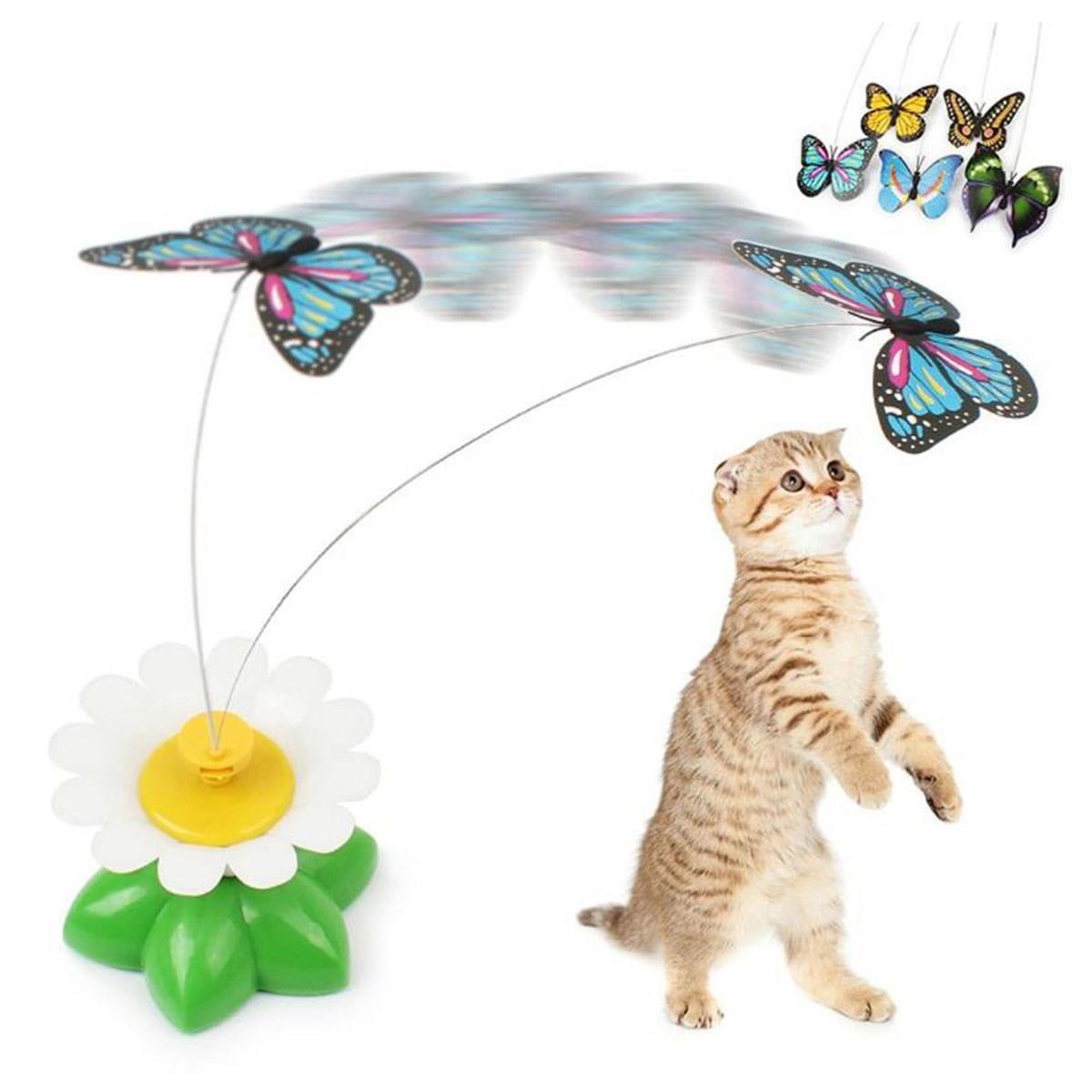 Hareketli Dönen Kelebek - Kedi Oyuncağı ( Pille Çalışır) (5110)