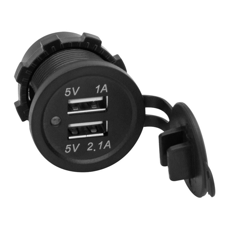IC-266C PANO TİPİ USB 8-32V GİRİŞ 5V 1A / 5V 2.1A ÇIKIŞ KULAKSIZ 30MM USB (5110)