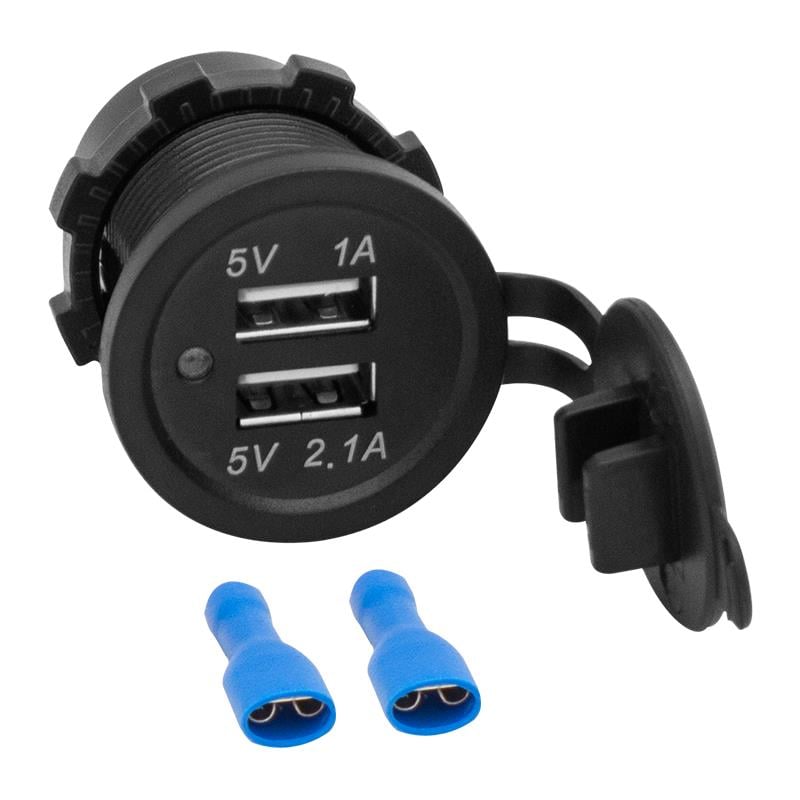 IC-266C PANO TİPİ USB 8-32V GİRİŞ 5V 1A / 5V 2.1A ÇIKIŞ KULAKSIZ 30MM USB (5110)
