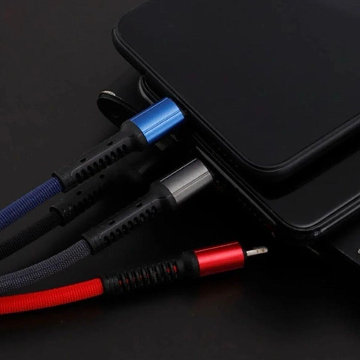 Işıklı Anahtarlık Model 3 in 1 USB Çıkışlı MİKRO,TYPE-C ve İphone Uyumlu Şarj Kablosu (5110)