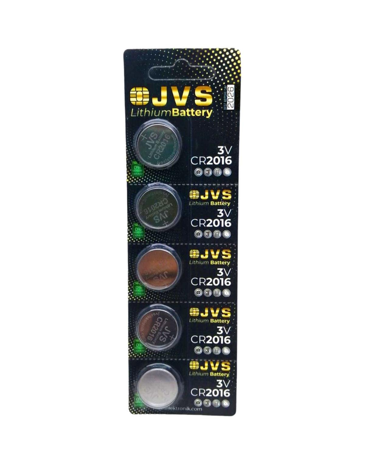 JVS CR2016 3V PARA PİLİ 5Lİ KART (5110)