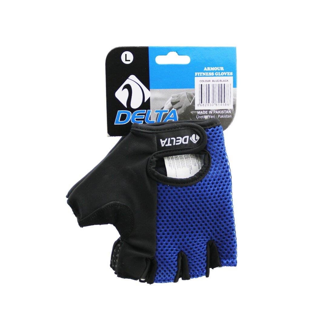 PARMAKSIZ - FİLELİ  SPORCU ELDİVENİ  MAVİ /SİYAH LARGE (5110)