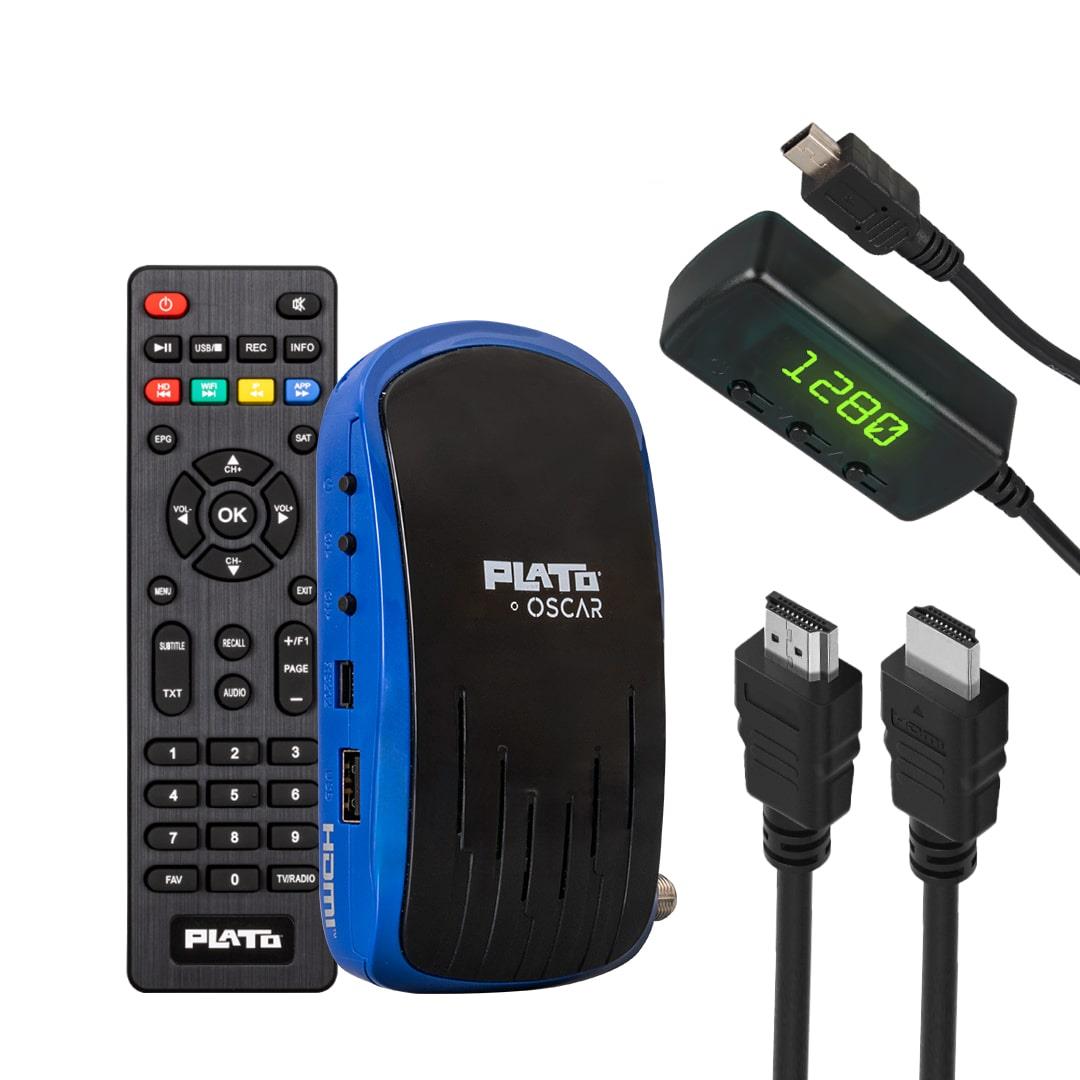 PLATO OSCAR ÇİFT USBLİ TKGSLİ DISPLAY GÖZLÜ+TUŞLU HD UYDU ALICISI (5110)