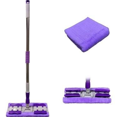 Sihirli Spin Mop Teleskopik Çok Amaçlı Mop +1 Bez Hediyeli - Mor (5110)