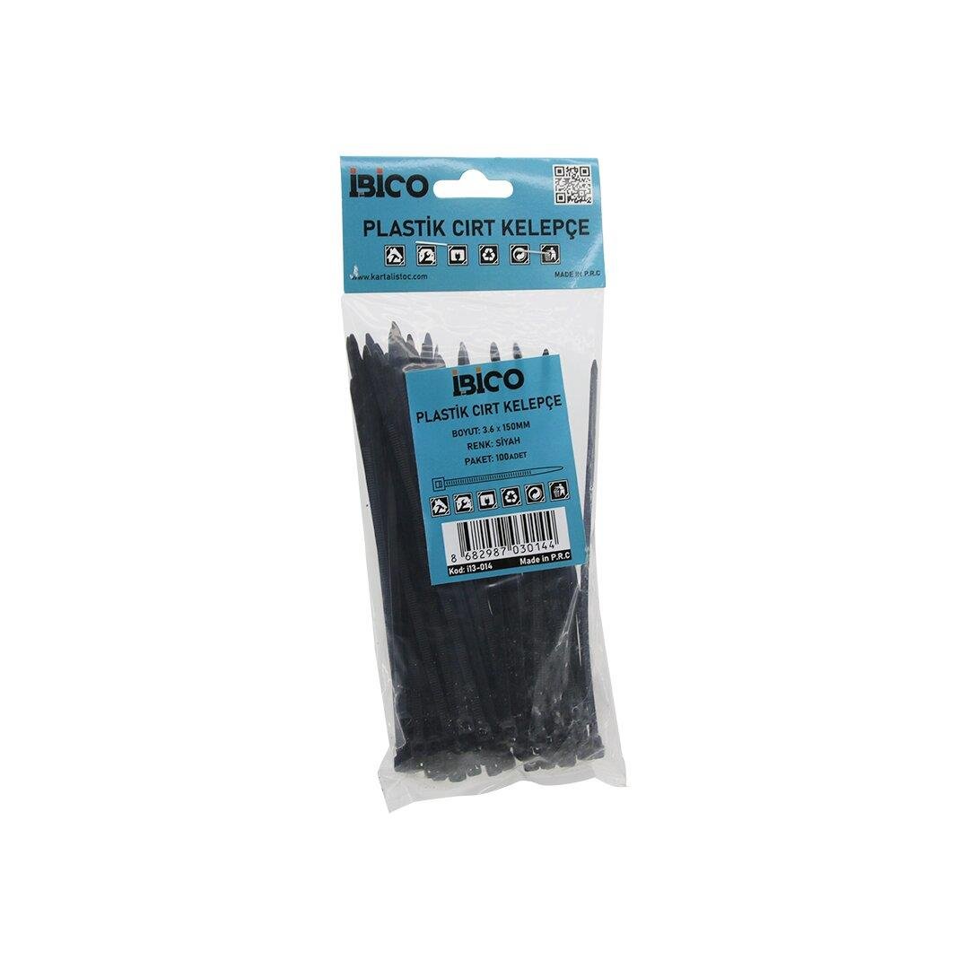 SİYAH   3.6X150MM  PLASTİK CIRT KELEPÇE  100PCS (5110)