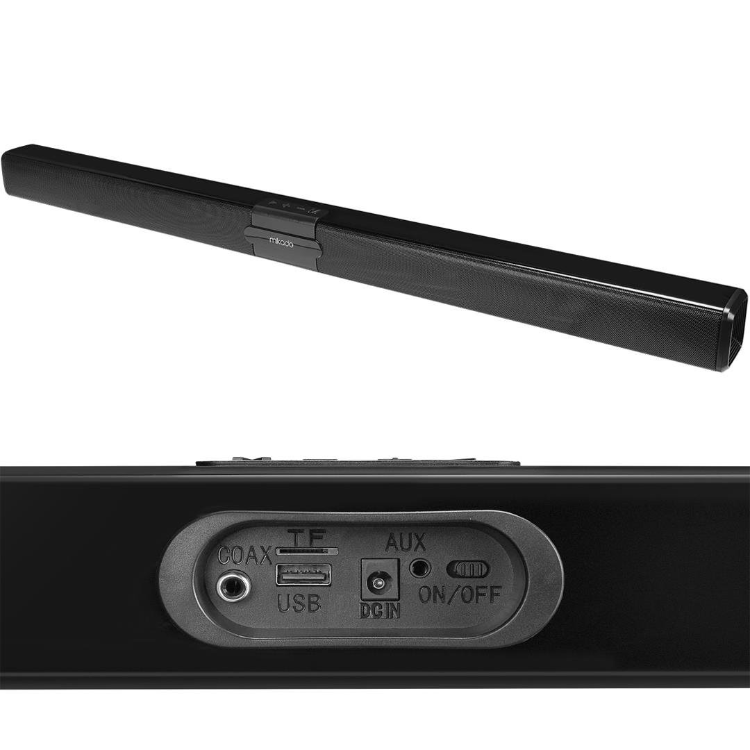 SİYAH 10WX2 12V/1.5A BT USB AUX TF KARTLI EV SİNEMA SOUNDBAR HOPARLÖR MD-SB101 (5110)