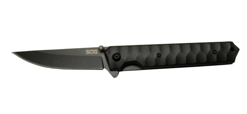 Sog  4010 Bk Siyah Kamp Çakı 21cm - Yarı Otomatik, Metal Sap, Kılıflı, Kemerlikli