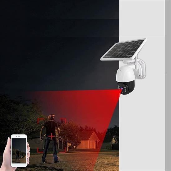 Solar Panelli Su Geçirmez Gece Görüş Destekli Wifi Bağlantılı Güvenlik Kamerası (5110)