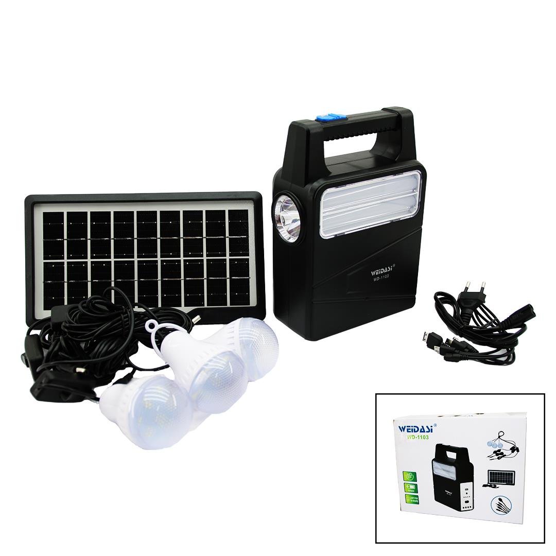 SOLAR SEYYAR PANELLİ - FİŞ ŞARJLI 2İN1 DİKEY MODEL EL FENERİ  - 3 PARÇA  AMPUL KABLOLU - POWERBANK (5110)