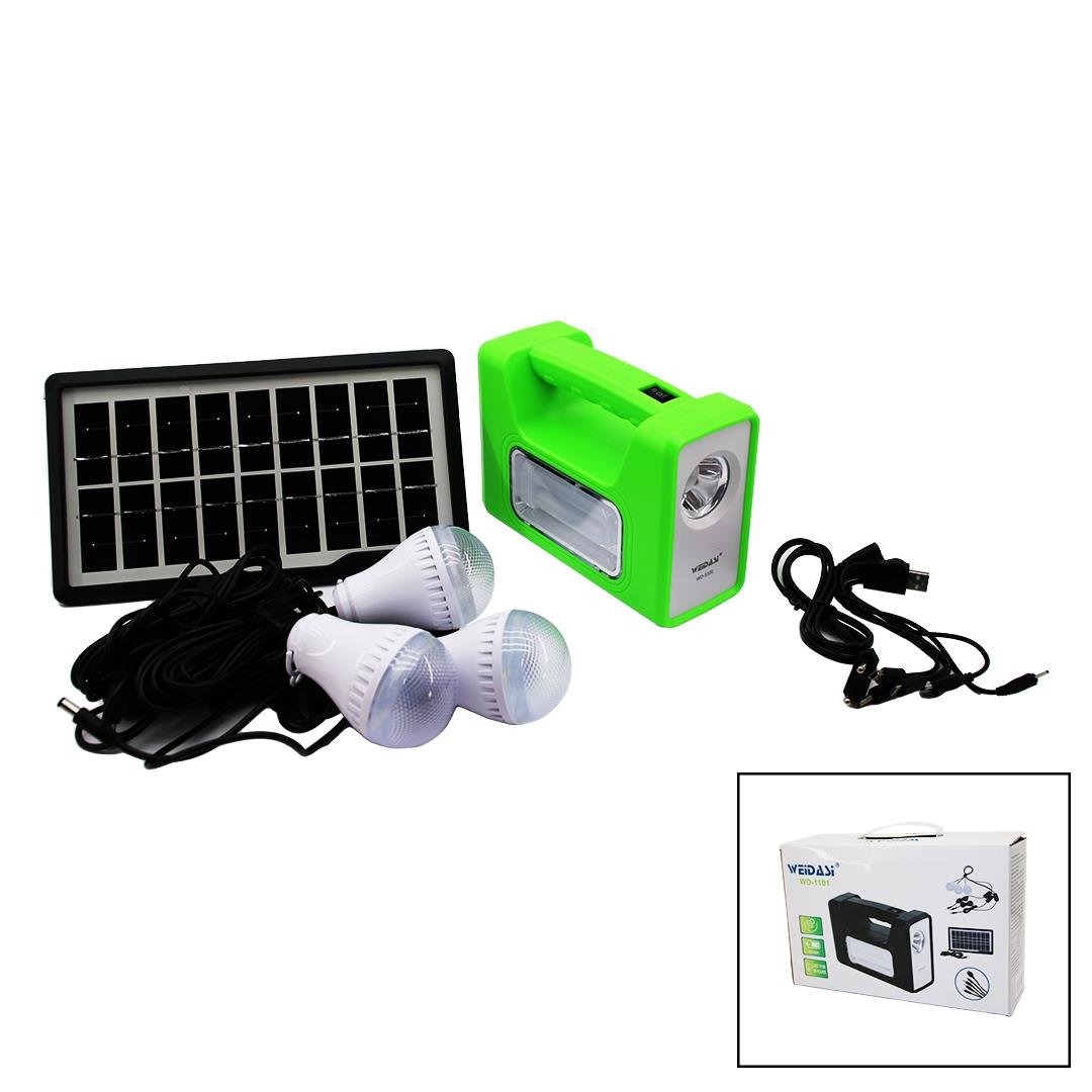 SOLAR SEYYAR PANELLİ - FİŞ ŞARJLI 2İN1 YATAY - DÜZ MODEL EL FENERİ  - 3 PARÇA  AMPUL KABLOLU - POWERBANK (5110)